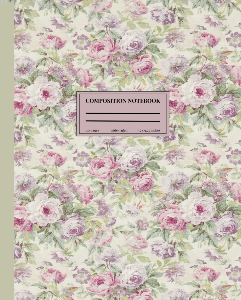 Book Cover: Vintage Floral Composition Notebook